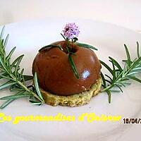 recette Mousse d’aubergines sur sablé au romarin