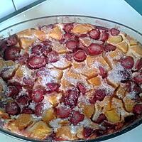 recette Clafoutis pêches,fraises