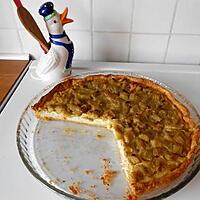 recette Tarte pomme banane rhubarbe à la poudre d'amande.