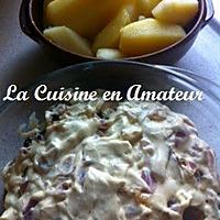 recette Andouillette sauce au cidre, moutarde figues et miel, mascarpone