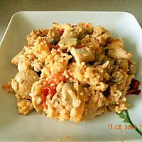 recette Filet de poulet au riz tomates et champignons