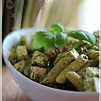 recette ~Salade de pâtes à la feta et au pesto~