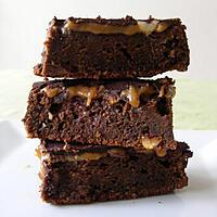 recette Brownies aux cacahuètes et au caramel façon Snickers