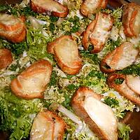 recette frisée petits croutons au maroilles