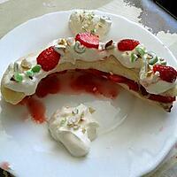 recette Sandwich de banane aux fraises et chantilly (dessert improvise)