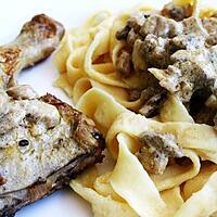 recette Poulet au riesling et tagliatelle alsacienne