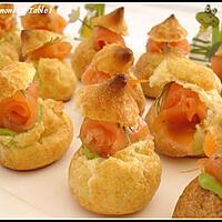 recette mini choux farcis à l'avocat et saumon fumé à l'aneth en amuses-bouche