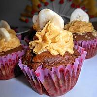 recette Cupcake banane chocolat ganache monté caramel beurre salé