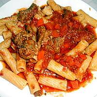 recette SAUCE  RAGOUT DE  SANGLIER  TORTIGLIONI