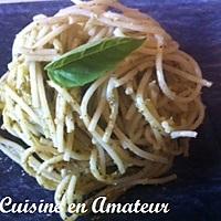 recette Spaghetti au pesto basilic