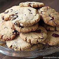 recette Biscuits à la farine de châtaigne pépites de chocolat et cranberries