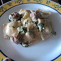 recette Raviolis de boeuf sauce chevre et epinard