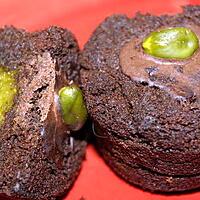 recette Brownies chocolat coeur pâte de pistaches