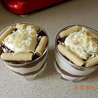 recette Verrine Danette chocolat et mousse chocolat blanc