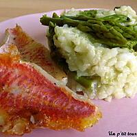 recette Risotto aux asperges et ses petits filets de rougets