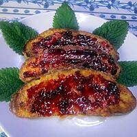 recette Reste de Tranches de brioche. façon pain perdu.poêlé.confiture.