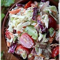 recette ~Salade de chou crémeuse au bacon et aux tomates cerises~