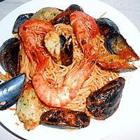 recette DUO MOULES FARCIES GAMBAS ET SPAGHETTI