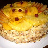 recette Gâteau à la crème et aux fruits.