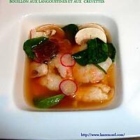 recette BOUILLON AUX LANGOUSTINES ET AUX CREVETTES