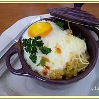 recette Oeuf cocotte aux coquillettes