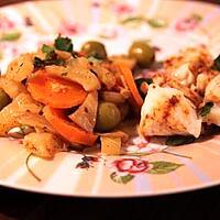 recette Tajine de dos de cabillaud, fenouil, citron et olives