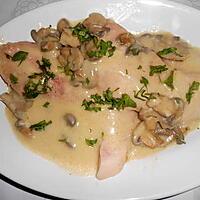 recette JAMBON A LA SAUCE MADERE CHAMPIGNONS