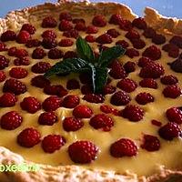 recette Tarte aux framboises et à la menthe