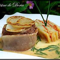 recette Gigot d'agneau et terrine de pommes de terre aux tomates semi séchées