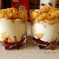 recette Verrine fromage blanc pommes caramélisées et gelée de framboises