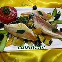 recette Filets de grondin aux cubes de courgettes.