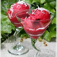 recette ~Sorbet minute aux framboises et liqueur de Malibu~