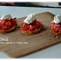 recette Crostinis de tomates/poivron et chèvre frais