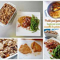 recette Poulet pané façon cajun, haricots verts et crumble de patates douces