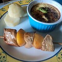 recette Brochette de dinde et peche
