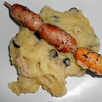 recette PUREE CORSE ET MIXTE DE SAUCISSES GRILLEES