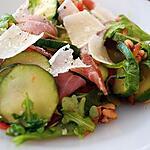 recette salade de courgettes ,roquette et jambon cru