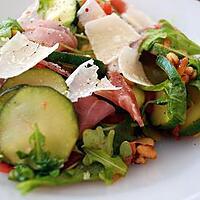 recette salade de courgettes ,roquette et jambon cru