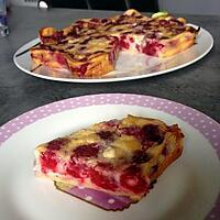 recette Clafoutis framboise et chocolat blanc