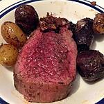 recette Rôti de bison sur son lit de pomme de terre vitelotte de mon mari