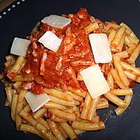 recette Macaronis au lardons tomates et parmesan