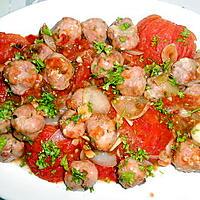 recette MINI   BOULETTTES  TOMATES FRAICHES POELEES