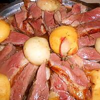 recette Magret de canard aux peches roties