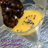 recette PANNACOTTA CANELLE TONKA GELEE D'ORANGE ET SA TUILE AU CARAMBAR