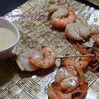 recette BROCHETTES DE ST JACQUES ET CREVETTES