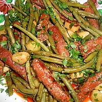 recette Haricots vert aux merguez