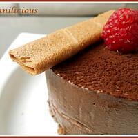 recette le crousti choco praliné et sa mousse choco framboises entières