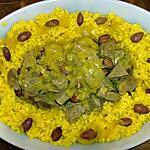 recette Tajine d'agneau au riz safrané et amandes