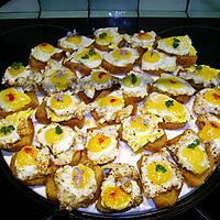recette Canapés aux oeufs de caille