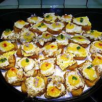 recette Canapés aux oeufs de caille